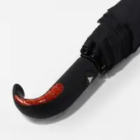 Зонт полуавтоматический &laquo;Однотон&raquo;, 3 сложения, 8 спиц, R=49/57 см, d=98 см, чёрный