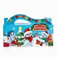 Коробка новогодняя подарочная складная &laquo;Снеговички&raquo;, 23&times;10&times;10 см