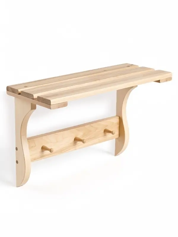 Полка - вешалка "Сосновская №2" 3 крючка 58х37х24 см