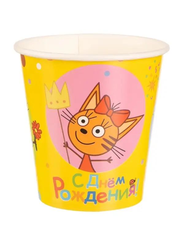 Стаканы  "Три Кота, Яркий праздник" 6 шт.(250 мл)