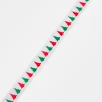 Лента атласная &laquo;Ёлочки&raquo;, 1.5 см &times; 5 м, белая