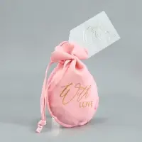 Мешочек подарочный замшевый &laquo;С любовью&raquo;, тиснение, 9&times;12 см &plusmn; 1.5 см