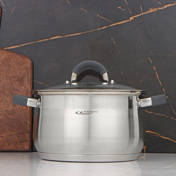 Кастрюля «Ирида», 5,2 л, d=22 см, стеклянная крышка, капсульное дно, индукция Кастрюля «Ирида», 5,2 л, d=22 см, стеклянная крышка, капсульное дно, индукция