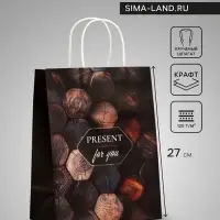Пакет подарочный крафт Present, 21×11×27 см
