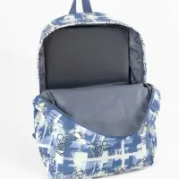 Рюкзак школьный на молнии, с карманами, с принтом, размер 28.5&times;12&times;41 см, синий