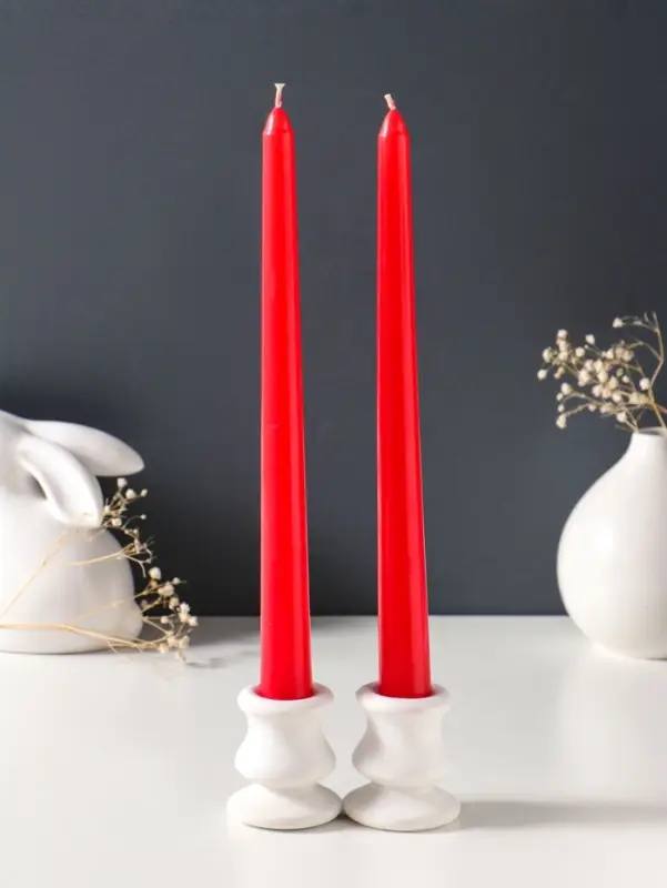 Набор свечей античных 25 см, 2 шт., 58 г, 7 ч, красный