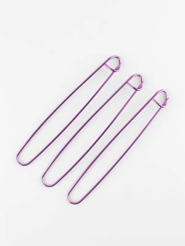 Набор вспомогательных булавок для вязания, 17 см, 3 шт., фиолетовый