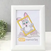 Фоторамка для фото 21х30 см (с ножкой) "Luxe Elegance" пластик, белый, (пластик экран)