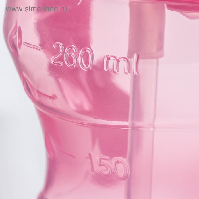 Поильник детский с силиконовой трубочкой, 260 мл., с ручками, цвет розовый Поильник детский с силиконовой трубочкой, 260 мл., с ручками, цвет розовый