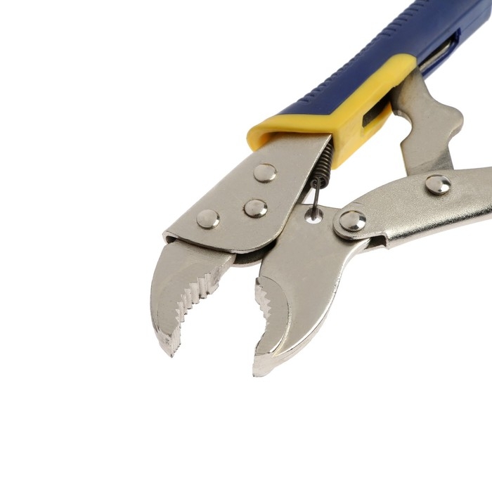 Зажим ручной ТУНДРА, усиленный полукруглый захват, с фиксатором, 2К рукоятки, 175 мм Зажим ручной ТУНДРА, усиленный полукруглый захват, с фиксатором, 2К рукоятки, 175 мм