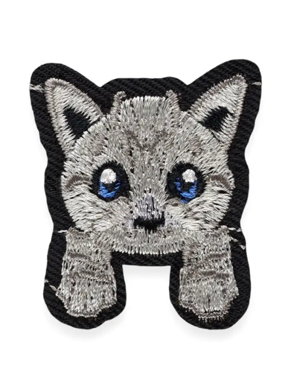 Термоаппликация «Котёнок с лапками», 4×3.3 см, серая Термоаппликация «Котёнок с лапками», 4×3.3 см, серая