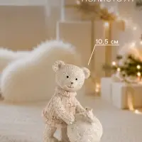 Фигурка полистоун &laquo;Мишка с птицей на большом снежке&raquo;, 7.5&times;5.5&times;10.5 см