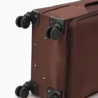 Чемодан на колёсах TEXTURA, кодовый замок, с увеличением, 42&times;26&times;68 см, 24", коричневый