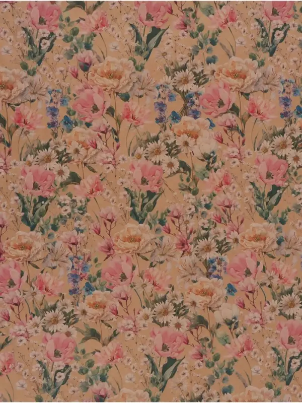 Бумага упаковочная крафт &laquo;Цветы&raquo;, 70&times;100 см