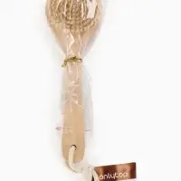 Щётка массажная для тела, из натуральной щетины, круглая, с ручкой, гладкая