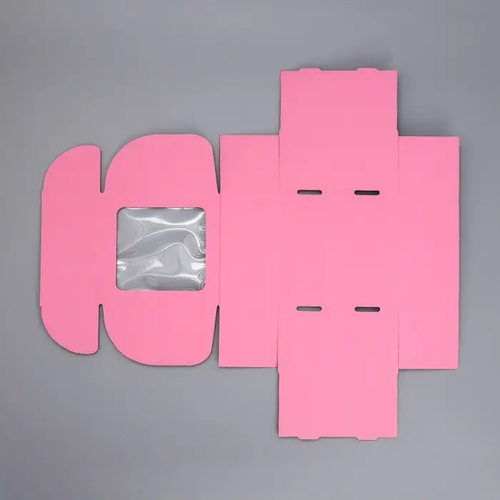 Коробка подарочная сборная с окном, упаковка, &laquo;Розовый&raquo;, 16 х 8 х 16 см