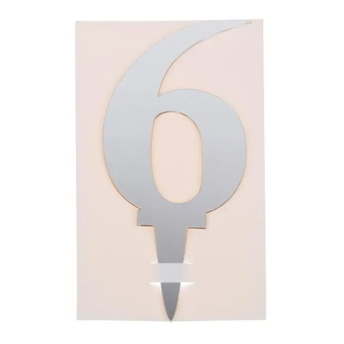 Топпер для торта «6», акрил, МИКС Топпер для торта «6», акрил, МИКС