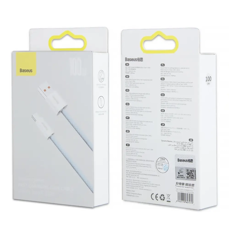 Кабель USB Type-C 1M 100W Dynamic Series Fast Charging Baseus CALD000603 голубой