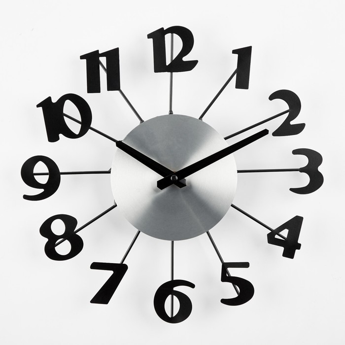 Часы настенные, интерьерные,  Часы настенные, интерьерные, "Большие цифры", бесшумные, d-31 см