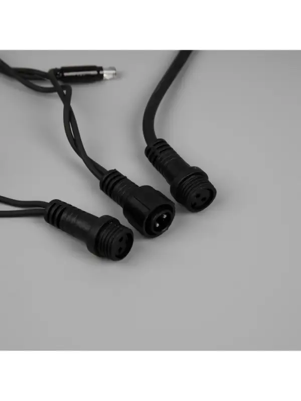 Гирлянда &laquo;Нить&raquo; 10 м, IP65, УМС, тёмная каучуковая нить, 100 LED, свечение белое, мерцание, 220 В