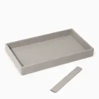 Подставка для украшений QF, 2 места, флок, 21&times;12.5&times;2.5 см, серая