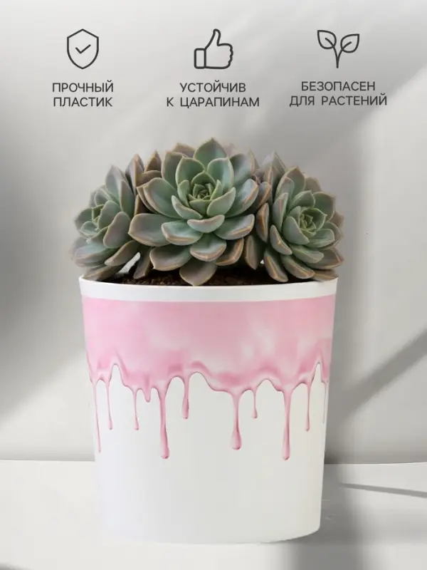 Кашпо для цветов &laquo;Текстура&raquo;, 1.6 л, d=14 см, h=14 см, пластиковое