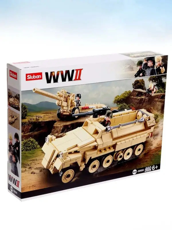 Конструктор Армия ВОВ Sluban &laquo;Немецкий БТР Sd.Kfz. 251 и пушка K18&raquo;, 460 деталей