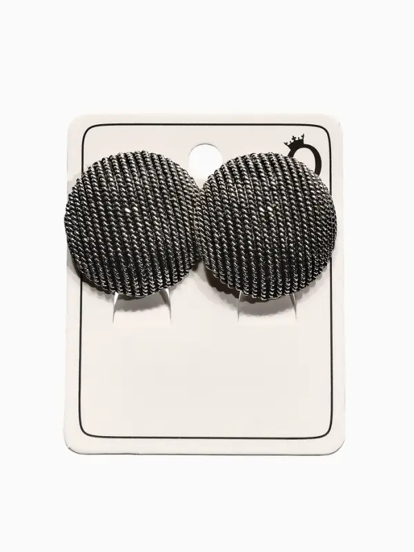 Клипсы Клипсы "Винтаж" кург рубчик, цвет чернёное серебро