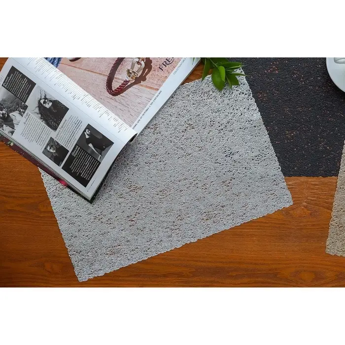 Салфетки сервировочные на стол Доляна &laquo;Соломка&raquo;, 30&times;45 см, 4 шт., серебряные