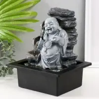 Фонтан настольный с подсветкой &laquo;Серый хотей с опахалом&raquo;, от сети, 21&times;17.5&times;25 см