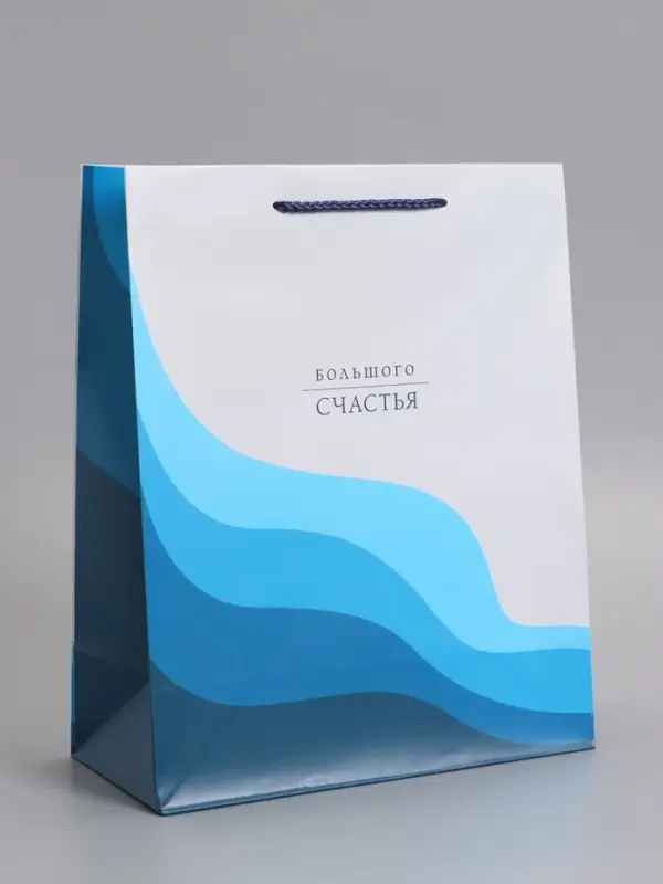 Пакет подарочный "Большого счастья" ламинированный 26 х 12 х 32 см