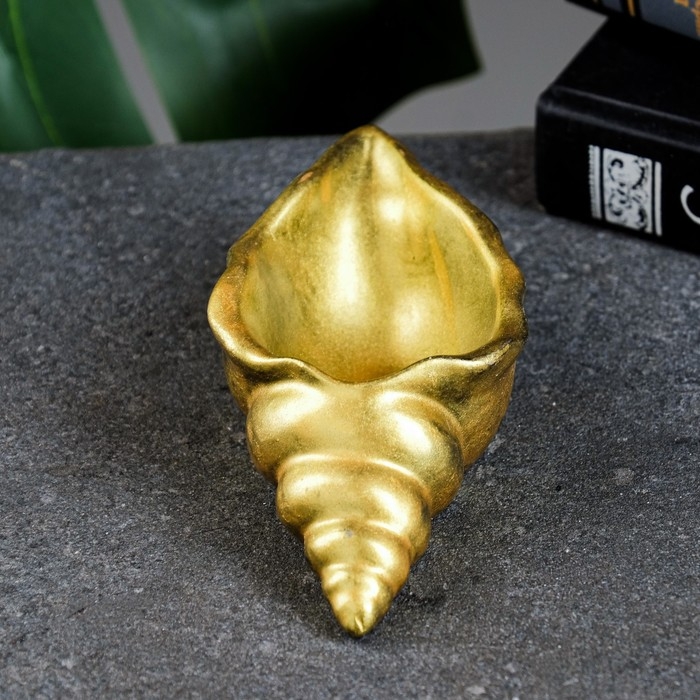 Кашпо - органайзер  Кашпо - органайзер "Ракушка" состаренное золото, 13х6х3см