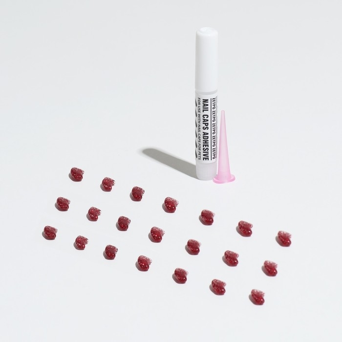 Когти накладные  Когти накладные "Антицарапки" (40 шт),  размер S,   красные с блестками