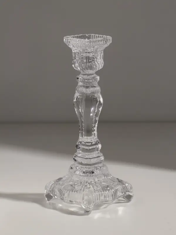 Подсвечник стекло  Подсвечник стекло "Версаль" прозрачный d=2 и 4 см 10х10х25 см