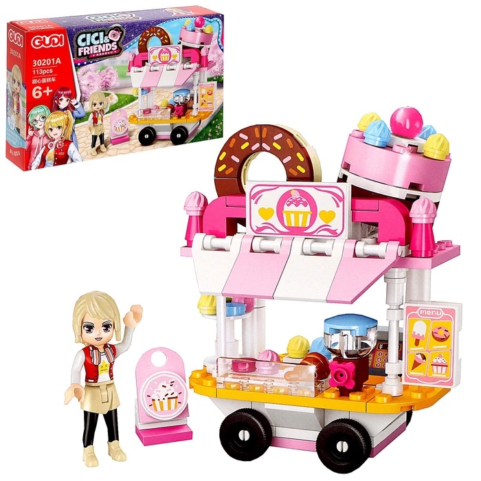 Конструктор для девочек &laquo;Подружки. Магазин на тележке. Десерт&raquo;, 113 деталей