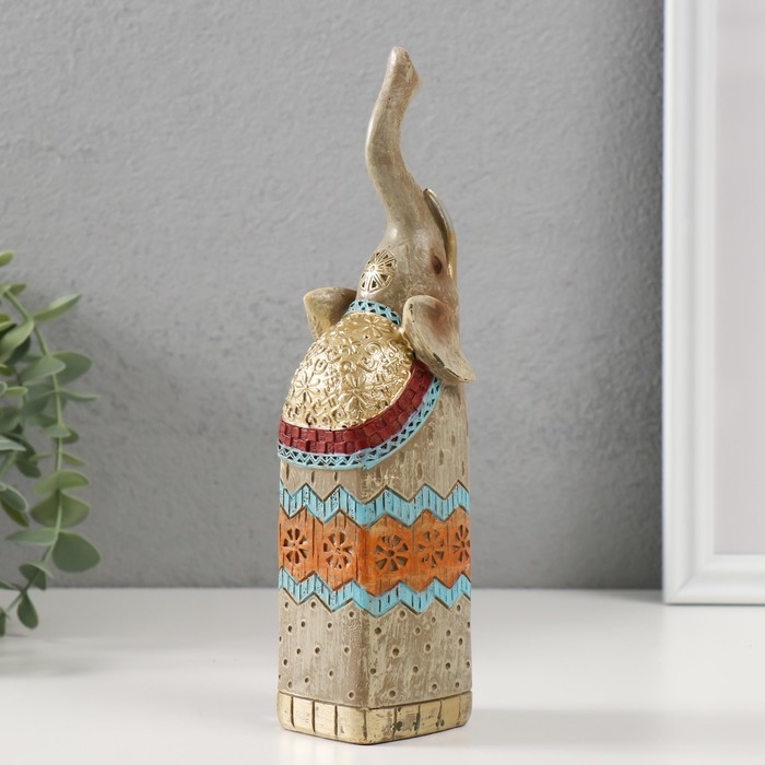 Сувенир полистоун Сувенир полистоун "Серый слон с хоботом вверх" 4,4х5,2х22 см