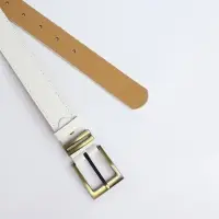 Ремень женский с винтом, 110&times;2.5 см, пряжка металл, золотистая, белый