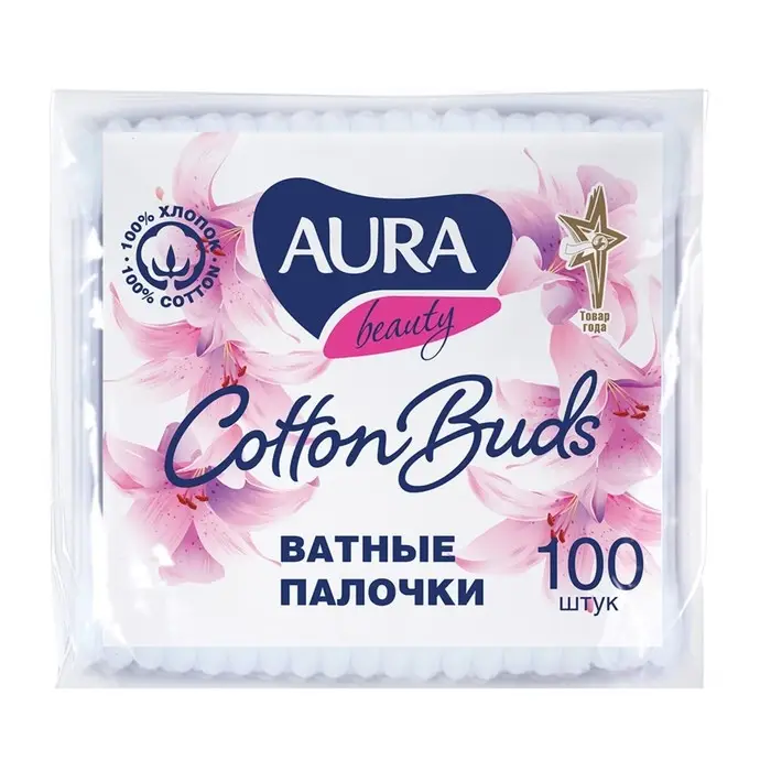 Ватные палочки Aura Beauty Cotton Buds, 100 шт. Ватные палочки Aura Beauty Cotton Buds, 100 шт.