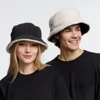 Панама Bucket двусторонняя, темно-серая с бежевым, размер M/L