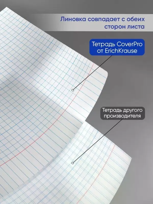Тетрадь 18 листов в клетку ErichKrause CoverPro fizzy, голубая