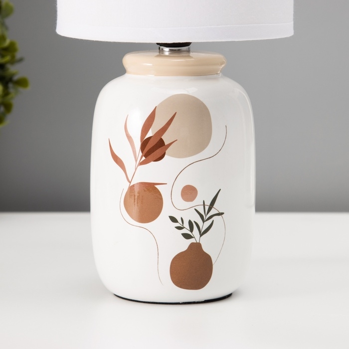 Настольная лампа с абажуром RISALUX «Ивелли», Е14, 40 Вт, белый, 13×13×27 см