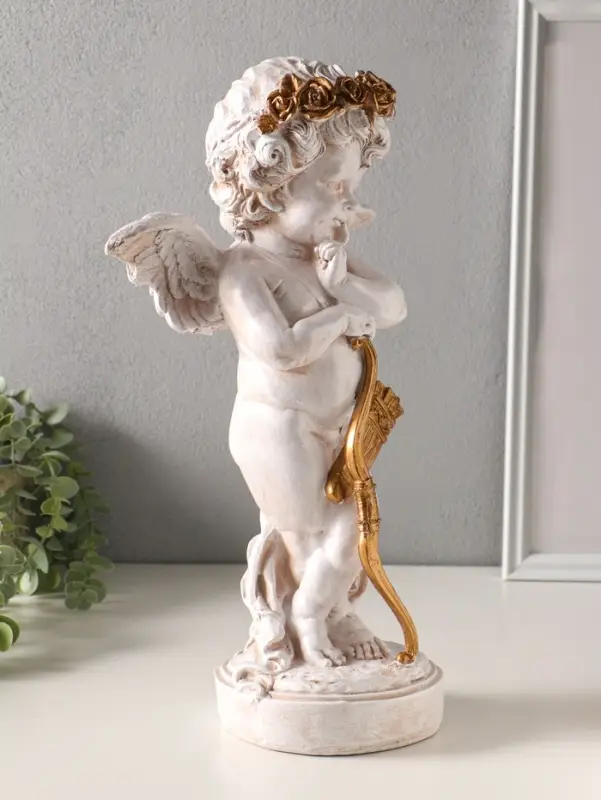 Фигура полистоун "Ангел с луком и стрелами" высота 43 см