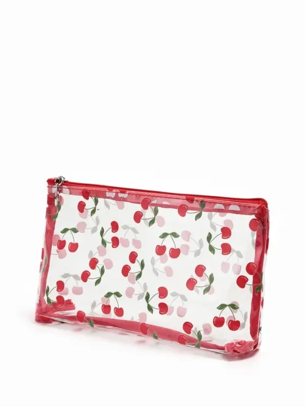 Косметичка ПВХ Вишня 25*5*15, отд на молнии,  прозрачный