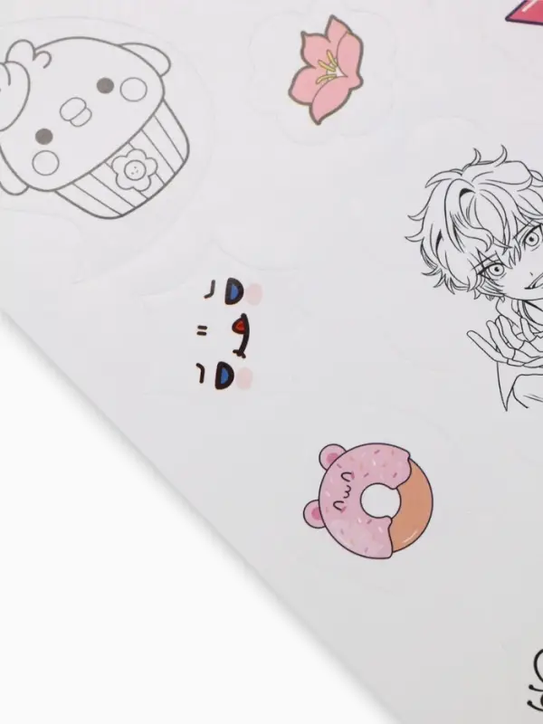 Наклейки детские, раскраска, 3 листа, А5 «Аниме»