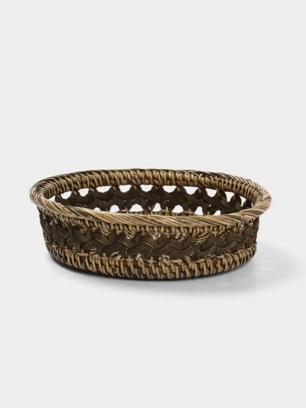 Корзинка плетёная из ротанга, 22&times;22&times;6 см