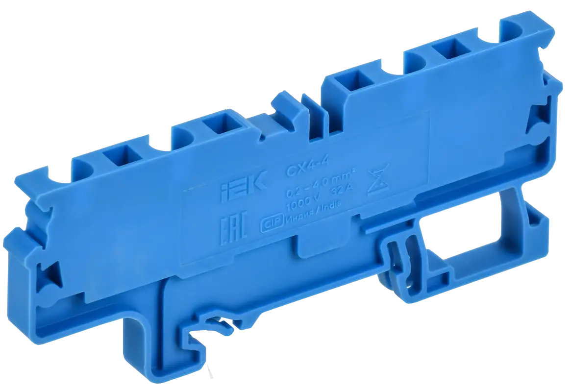 ARMAFIX Клемма пружинная CX4-4 BU 4мм2 четырехконтактная синяя IEK