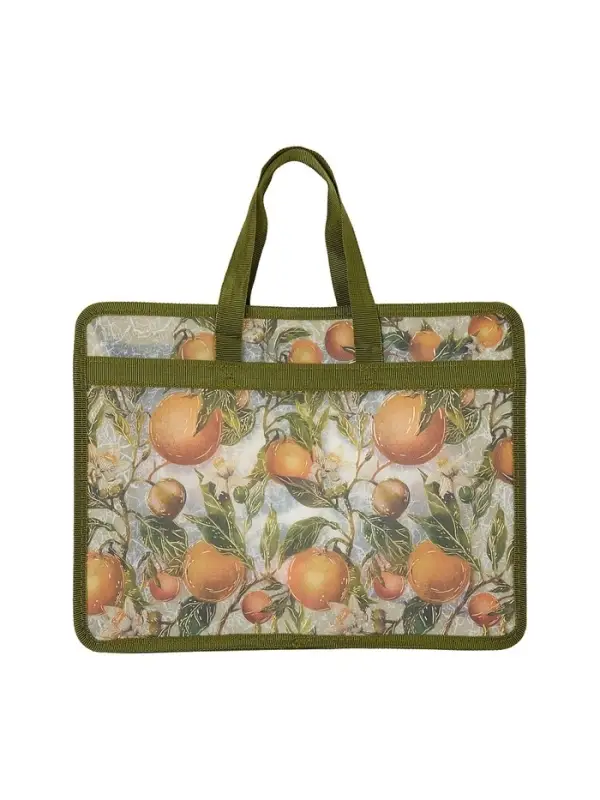 Папка-портфель на молнии с окантовкой А4  "FLORA.PARADISE.ORANGES"&para;