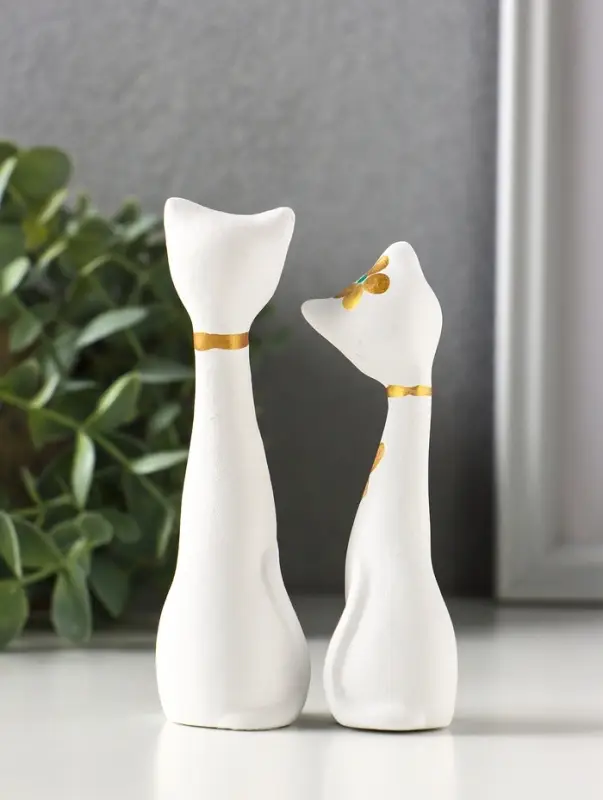 Набор фигурок 2 шт. керамика &laquo;Love - коты&raquo;, 11 см, белый