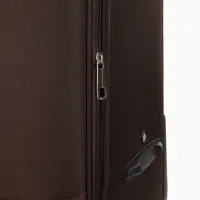 Чемодан на колёсах TEXTURA, текстильный, кодовый замок, с увеличением, 36&times;25&times;58 см, 20", коричневый