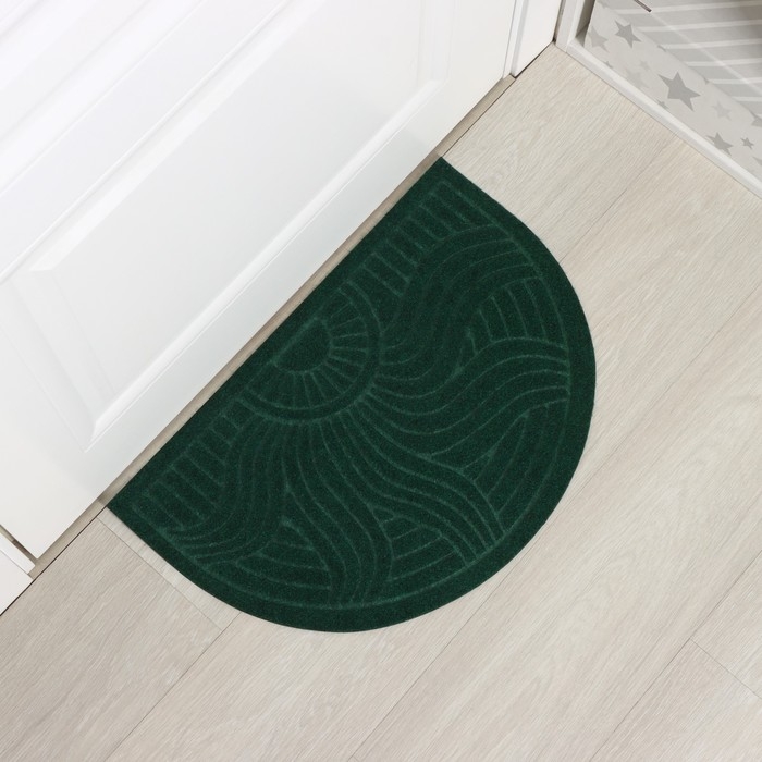 Коврик придверный полукруглый Доляна &laquo;Солнце&raquo;, влаговпитывающий, без окантовки, 40&times;60 см, цвет МИКС